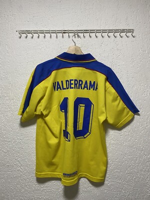 98年　コロンビア代表ユニフォーム　バルデラマ　レトロ　サッカーシャツ 98年(前期)コロンビア代表ユニフォーム バルデラマ レトロ サッカーシャツ