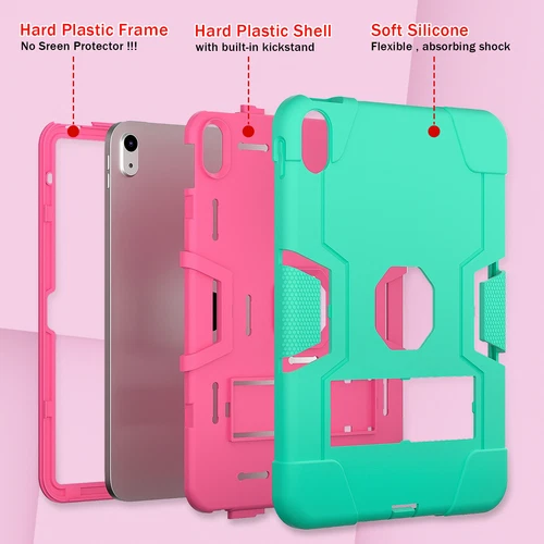 For iPad 9th 8th 7th Gen 10.2 Shockproof Heavy Duty Hard Rubber Cover Stand Case - Picture 50 of 122