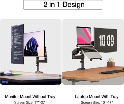 Full Motion Desk Mount for Laptops and Monitors - 10-27” Compatibility - Picture 4 of 8