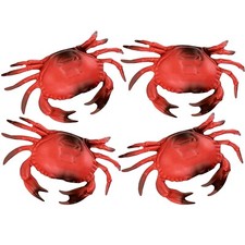 Lot de 4 crabes en plastique - Décor vie marine - Tiki bar décoration pêche