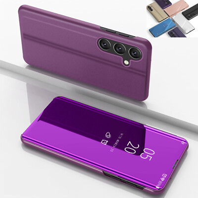 For Samsung A14 A52 A54 5G Shockproof Mirror Leather Flip Stand Case Cover