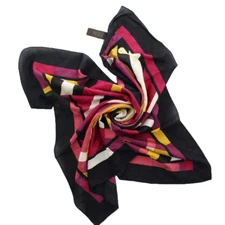 Coach 83804 Geometric Colorblock Square Silk Cotton Blend Scarf Tie Accessory