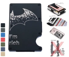 DC Hero Batman Minimalist RFID Blocking Money Clip Aluminum Wallet Card Holder