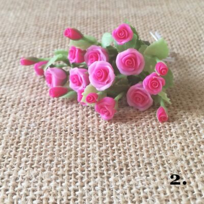 5 x Dollhouse Miniature Rose Artificial Bouquet Flower Clay Handcraft Plants DIY