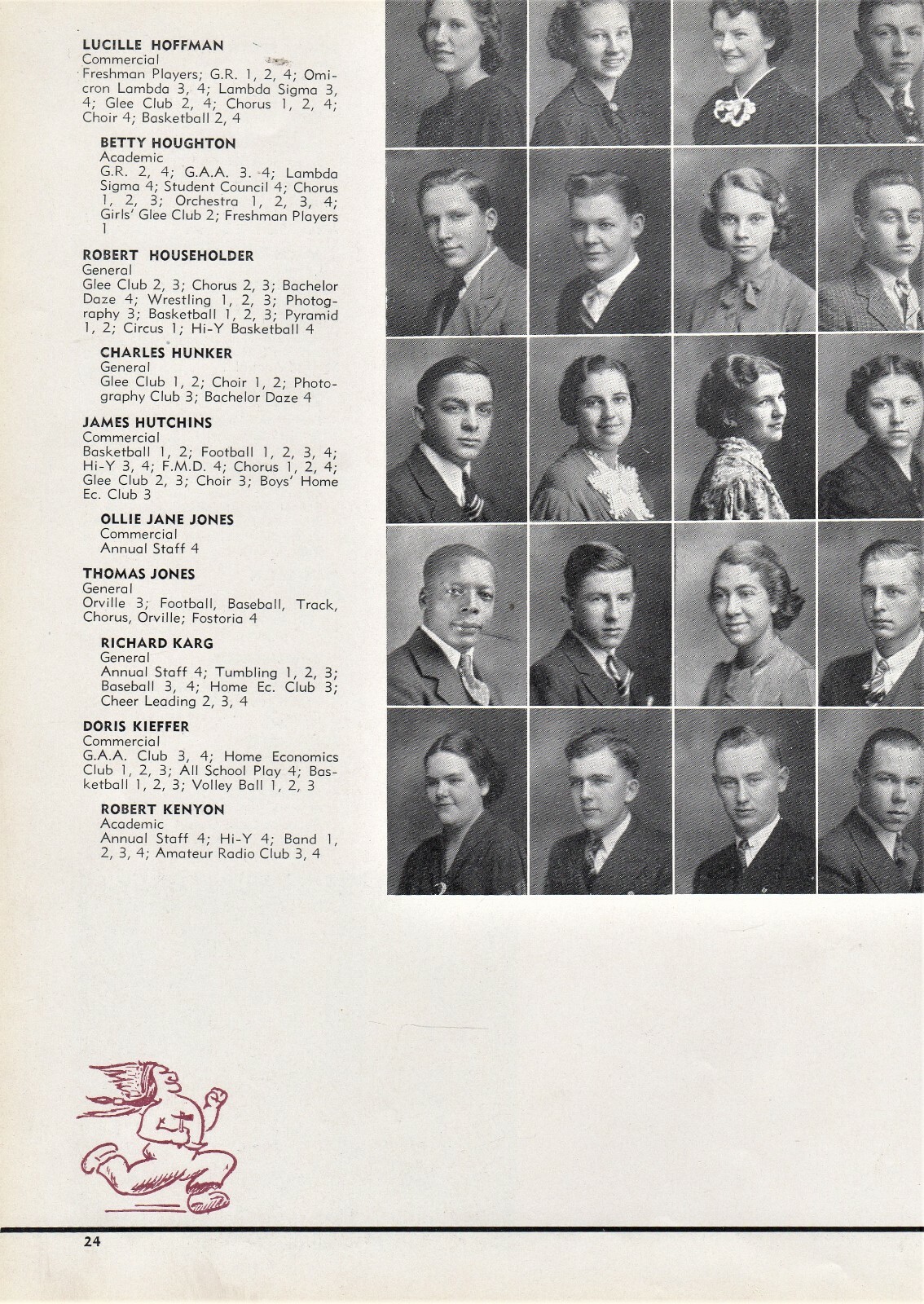 1938 "Red & Black" Fostoria High School Yearbook Fostoria, Ohio