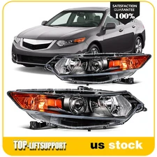 Headlights Assembly For 2009-2014 Acura TSX Black Amber HID Xenon Projector Pair