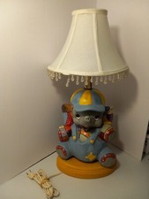 Vintage Ceramic Elephant Child  s Baby Table Lamp DUMBO Hand Painted 77