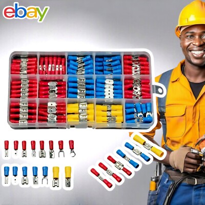 280 Stück Elektrische Crimp Ring Spaten Verbinder Isoliert Draht Crimp Klemmen