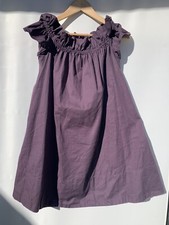 Free People Eggplant Purple Cotton A-Line Tent Mini Dress Sz L
