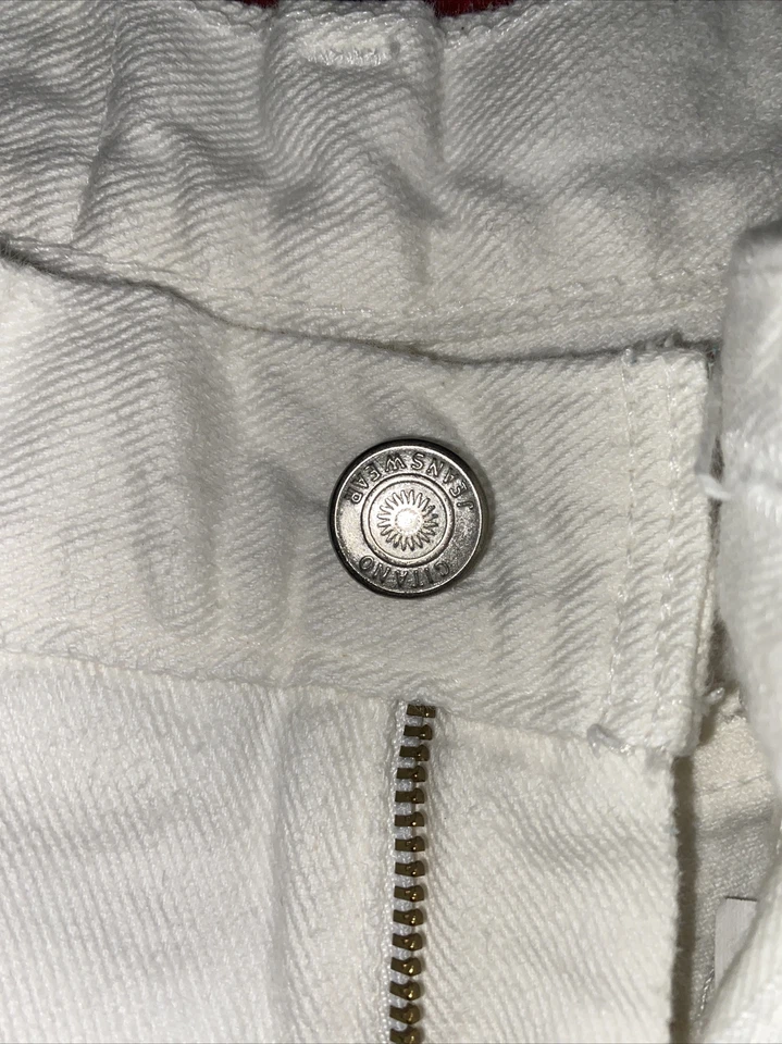 Vintage Gitano High Waist Denim Mom Jeans Size 6 (26x28) Cream Color 100% Cotton - Image 3 of 4