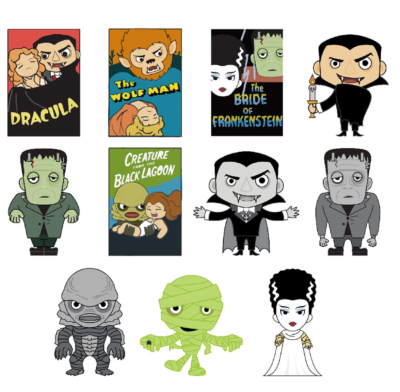 UNIVERSAL STUDIOS MONSTERS S2 FIGURAL BAG CLIP DISPLAY BOX 24