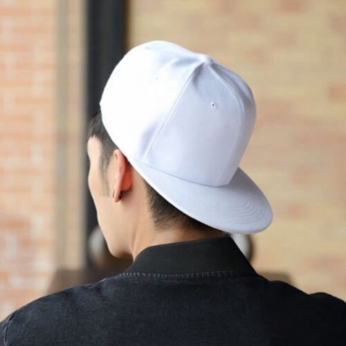 Adjustable Men Peak Plain Flat Hip Hop Unisex Snapback Classic Baseball Hat Cap - Picture 12 of 16
