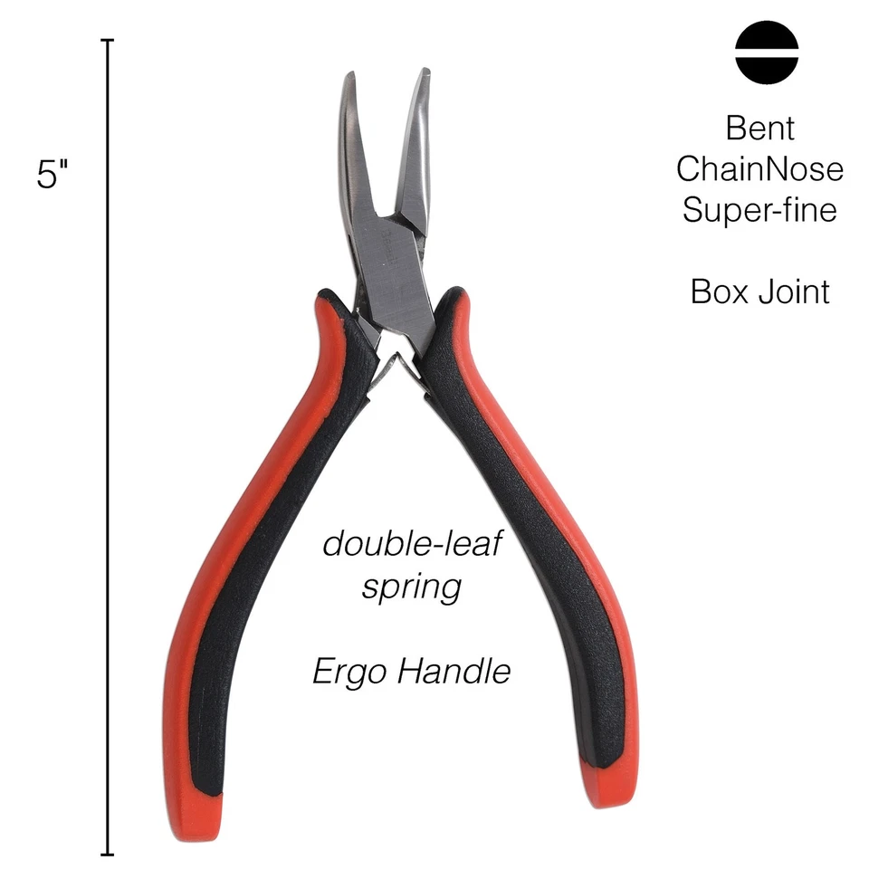 1 BeadSmith Ergonomic Super Fine Bent Nose Chain Pliers to Create Loops & Bends - Image 4 of 4