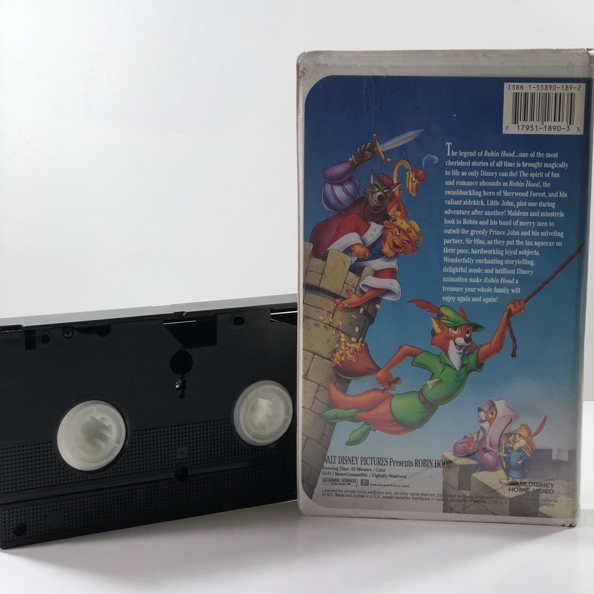 Robin Hood VHS 1991 A Walt Disney Classic Movie in Clamshell