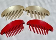 1980s Hair Raisers Cincher Clip Banana Comb Ponytail Holder Red Gold LOT Vintage