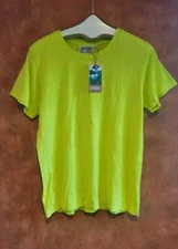NWT Jungmaven Lorel Hemp T-shirt Shirt Ladies L Limelight Yellow Neon