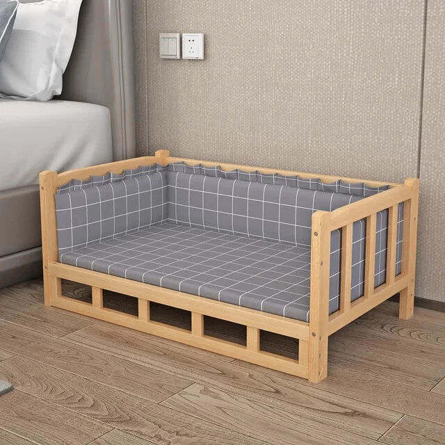 30cm x 45cm Solid Dog Cat Kennel Large Wooden Pet House Wooden Puppy Bed Luxury