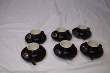 Presso Presso Vintage Nestle Promo Brown Small Ceramic Espresso Cups set of 6