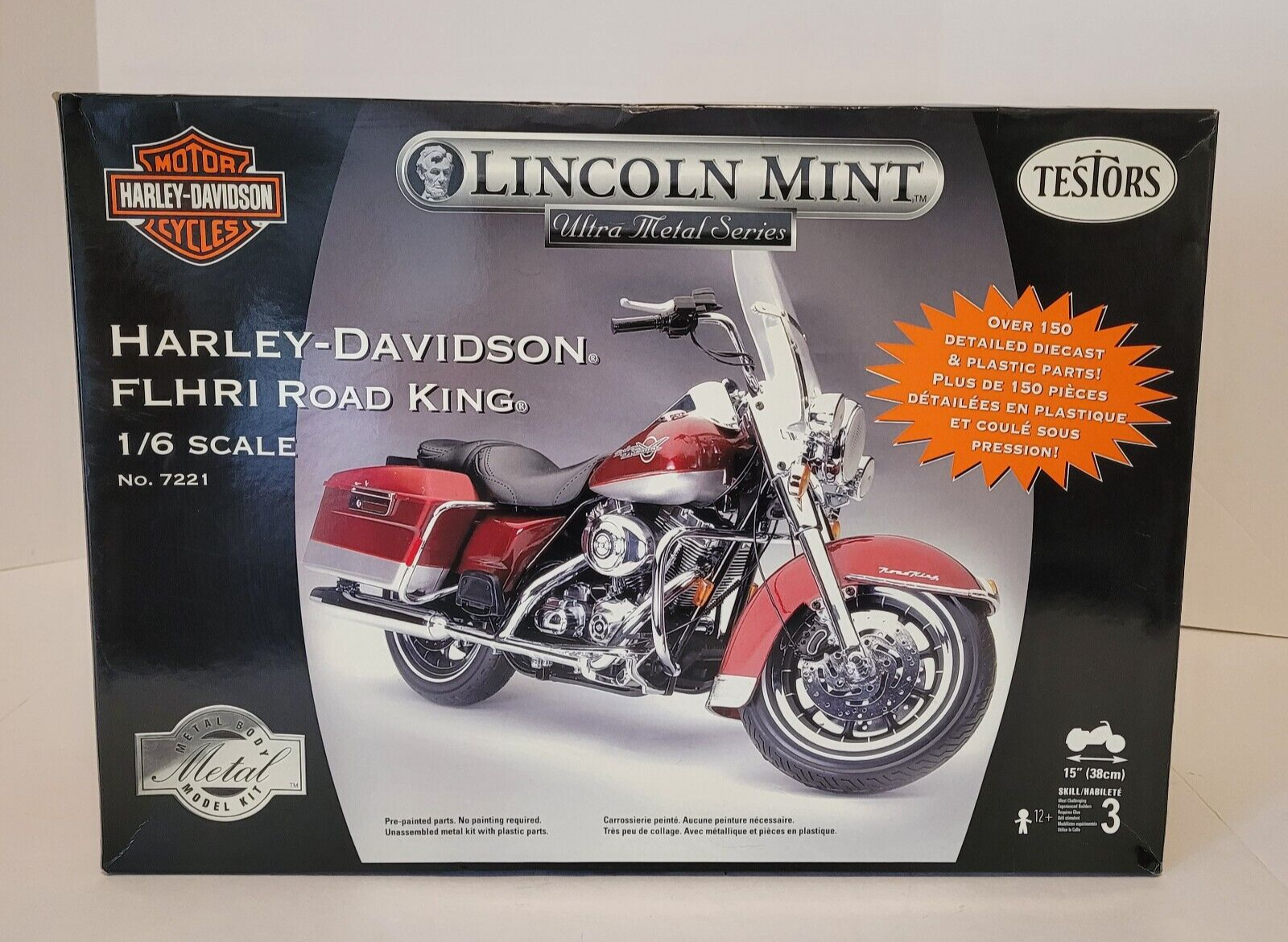 Harley-Davidson FLHRI Road King Testors 1/6th Metal Model Kit OPEN SEALED PARTS