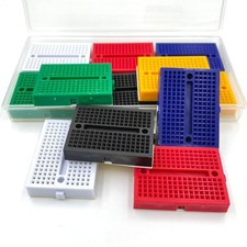 12Pcs Small Solderable Breadboard 170 Tie-Points Mini Breadboard Kit Mini PCB...