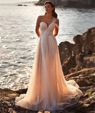 Illusion Sweatheart Wedding Dresses One Shoulder Gowns Gliter Prom Dresses 2026