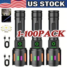 350000000 Lumen Super Bright LED Tactical Flashlight Rechargeable LED Work Light