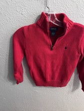 Polo Ralph Lauren Kids 1/4 Zip Sweater Red Size 7