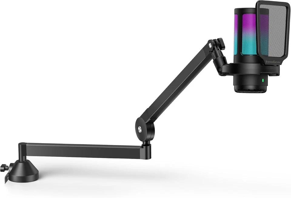 Professional USB Gaming Microphone Set with RGB Lights and Noise Cancellation - Image 3 of 4