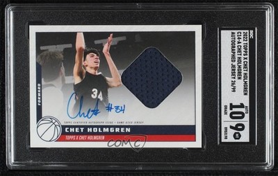 2022 Topps X Relics 26/99 Chet Holmgren #C14-A PSA 9 MINT Rookie Auto RC 04cw