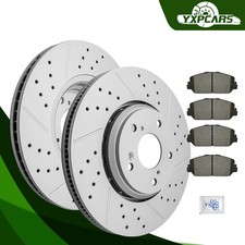 312mm Front Drilled Disc Rotors Ceramic Brake Pads Kit for 2017 - 2022 Acura ILX