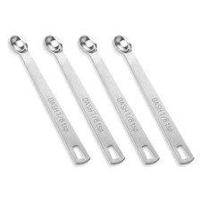 4 PCS 1/8 Teaspoon (1/8 Tsp | 0.625 mL | cc) Teaspoon, Silver