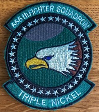 ORIGINAL AIR FORCE SQUADRON PATCH USAFE AVIANO AB 555 FS GREEN VERSION, ITALIA