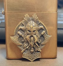 1 pièce autocollant briquet vintage laiton mythologie nordique guerrier bricolage insigne