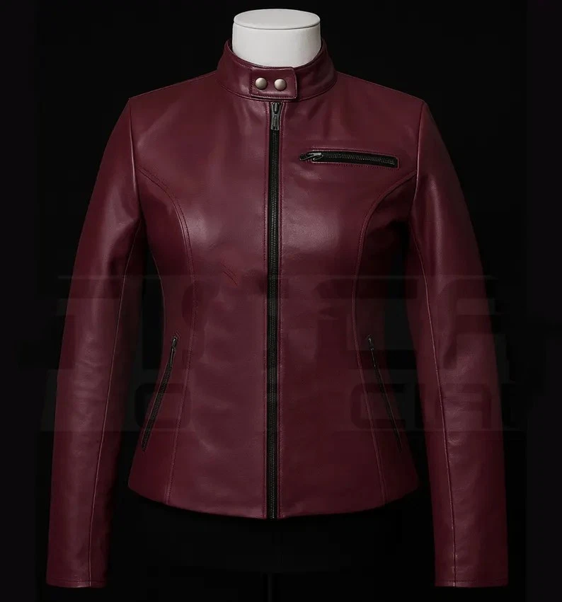 Resident Evil 2 Claire Redfield Mujer Cuero Rojo Motociclista Chaqueta Jugador Juegos con disfraces Foto 2 de 4