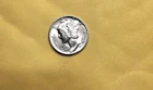 1937-D Mercury Dime Au Nice Bands Full Split Bands 90% Silver