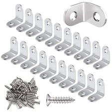 L Shaped Corner Braces 0.78 Inch Stainless Steel Right Angle Bracket 20 PCS