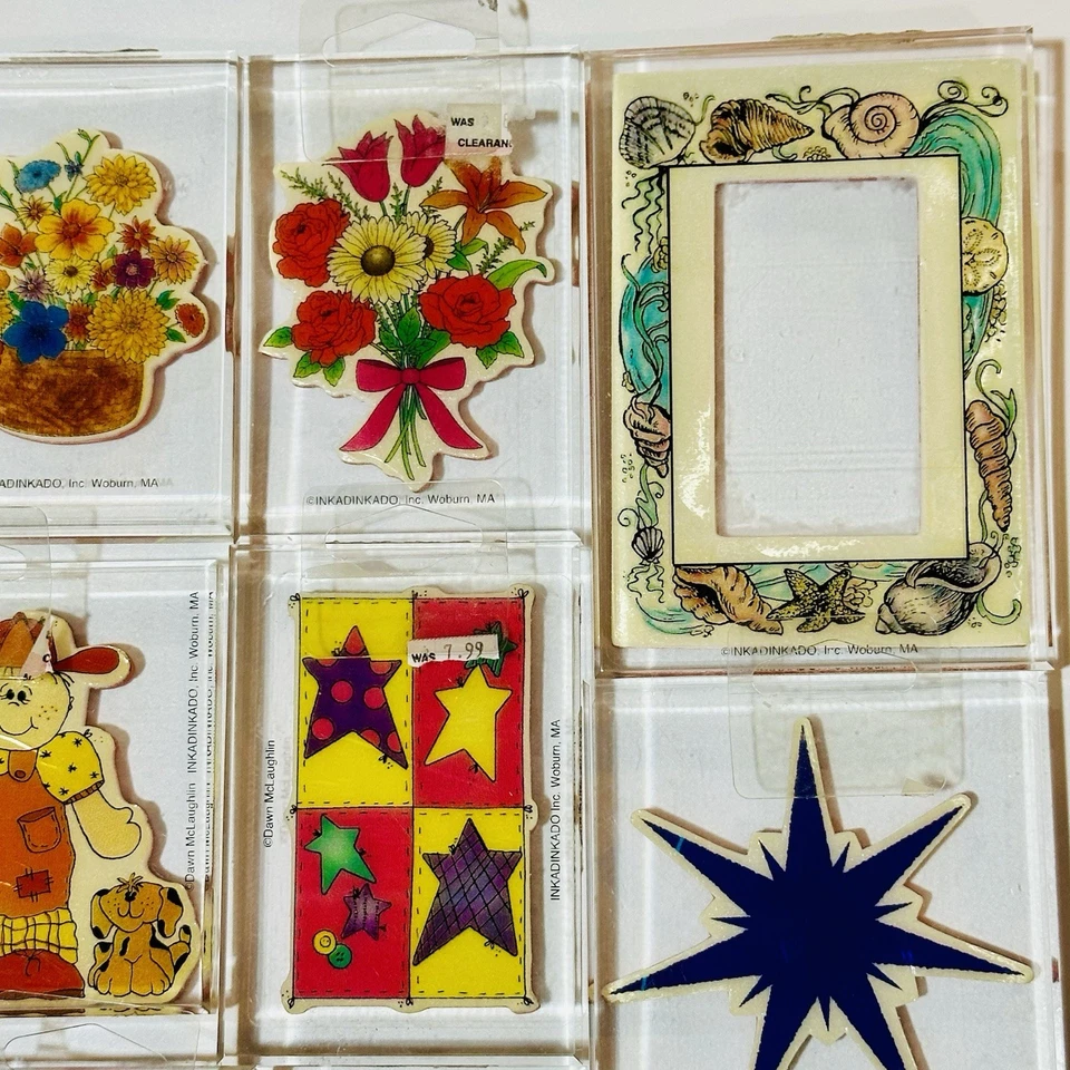 Inkadoo Vintage Acrylic Mounted Rubber Stamps Mixed Subjects Lot Of 10 - Image 4 of 4