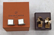 Simon Carter Square Cufflinks & Hexagon Gold Cufflinks Men's In Cases