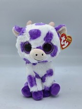 Ty Beanie Boos - ETHEL the Purple & White Cow (6 Inch) Plush Toy 2024