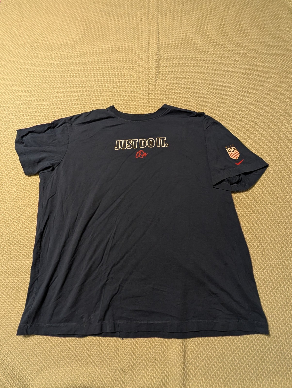 Nike USA National Team Soccer Shirt Blue Navy Sz XL Just Do It Swoosh Patriotic