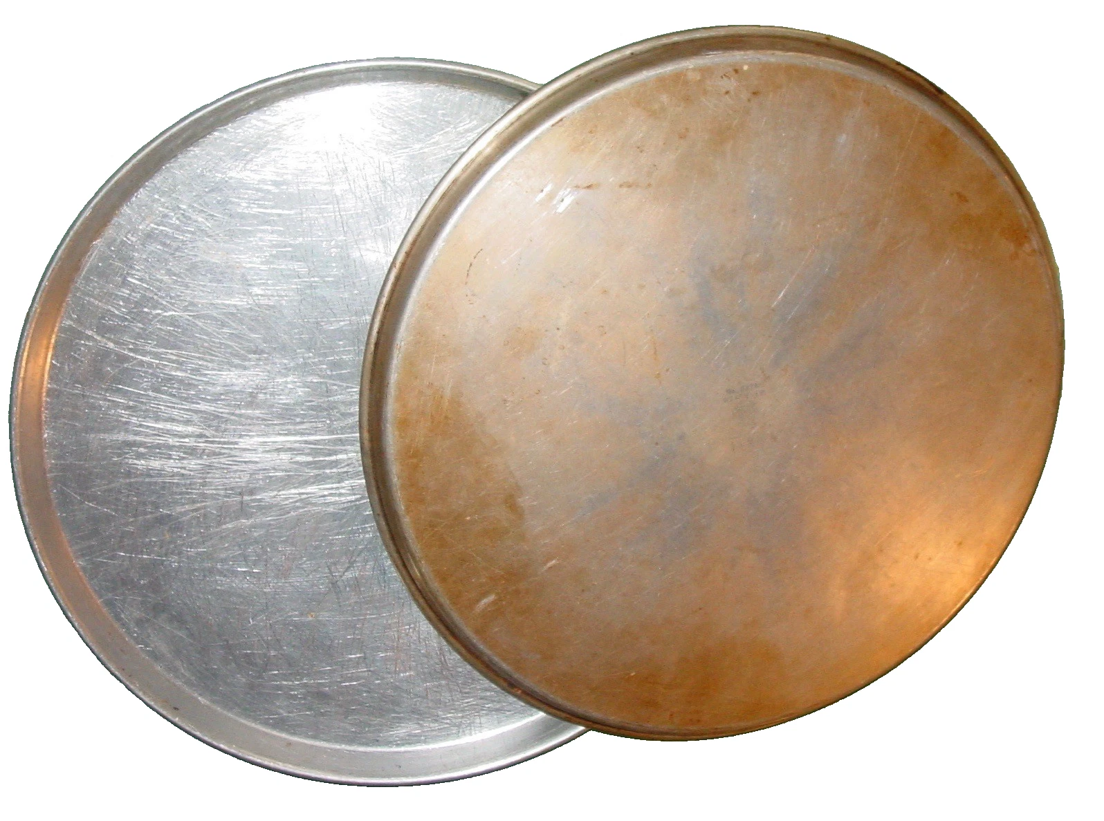2 Vintage Wear-Ever No. 2774 Aluminum Pizza Pans Lot 14" x 3/4" Made in USA