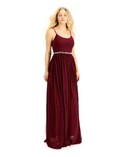SPEECHLESS Womens Spaghetti Strap Full-Length Evening Empire Waist Dress