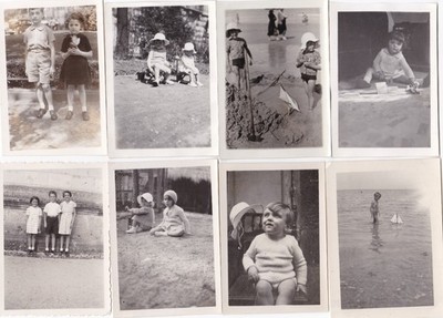8 x Vintage Schnappschuss Fotos Kinder Geschwister Freunde Kinder Sozialgeschichte