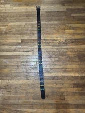 Double Hole Faux Leather Large Belt 41 Inch Unisex Men’s Women’s Black Rainbow