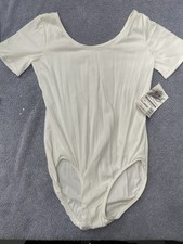 NEW Body Wrappers White Short Sleeve Leotard Style 208 Size XL