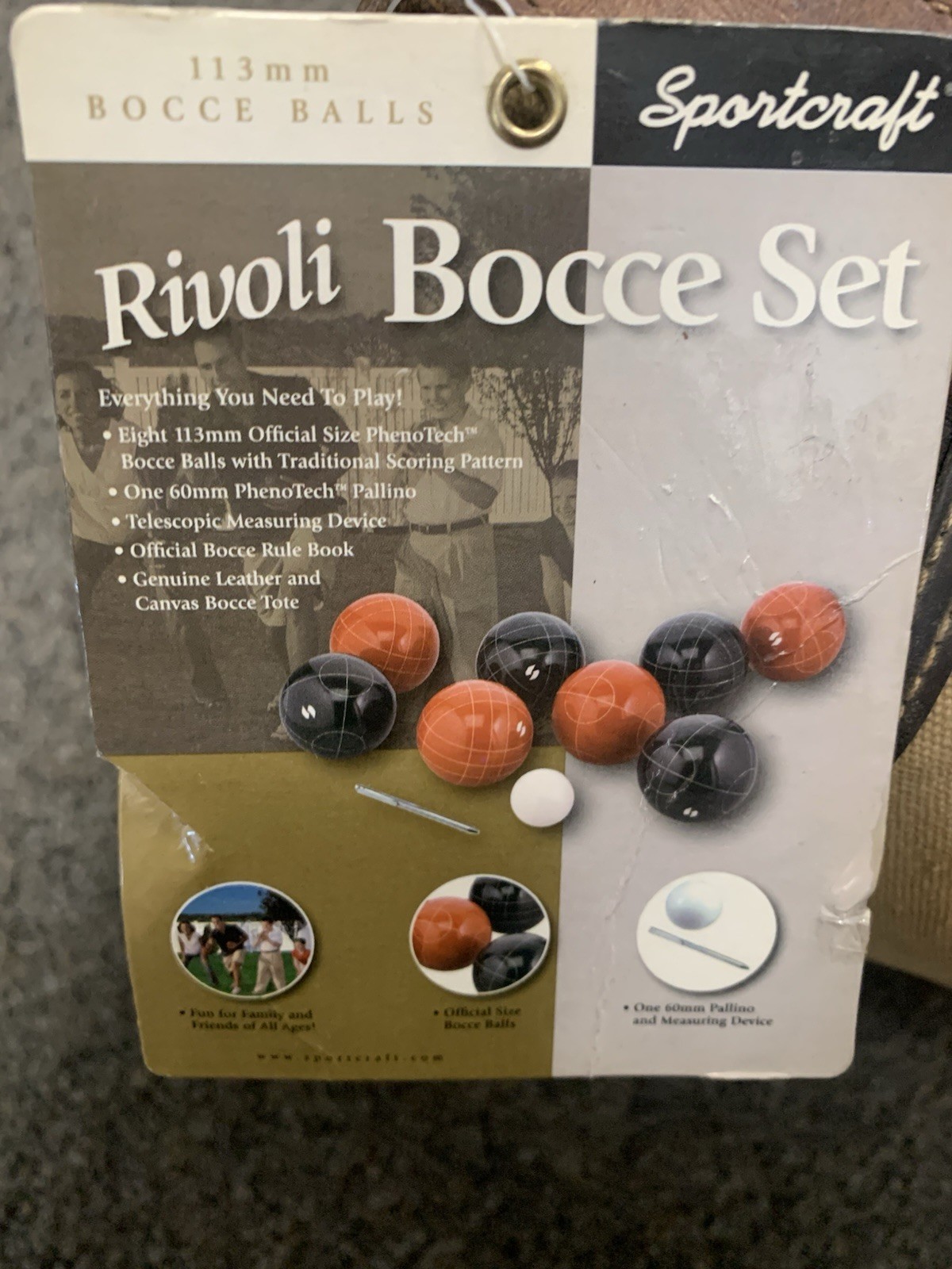 Vintage Sportcraft Rivoli Bocce Ball Set With Canvas and Leather Carry Case