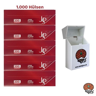 5 Pack JPS John Player Special King Size Filterhülsen mit Zigarettenbox