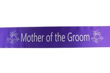 Bridal Hens Night Sash Party Purple/Silver - Mother Of The Groom