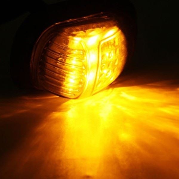 2 Sets Motorrad 12V Frontblinker 9 LED Blinkerlampe Seitenmontage Amber-image