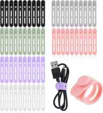 60 Pack Silicone Cable Ties Reusable,Data Cable Organizer Ties,Washable Cables O